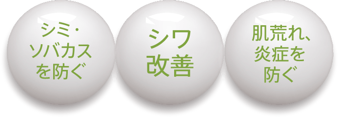 シミ・ソバカスを防ぐ/シワ改善/肌荒れ、炎症を防ぐ